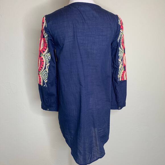 Hei Hei  Embroidered Blue Blouse Tunic Sz 0 - Picture 2 of 10